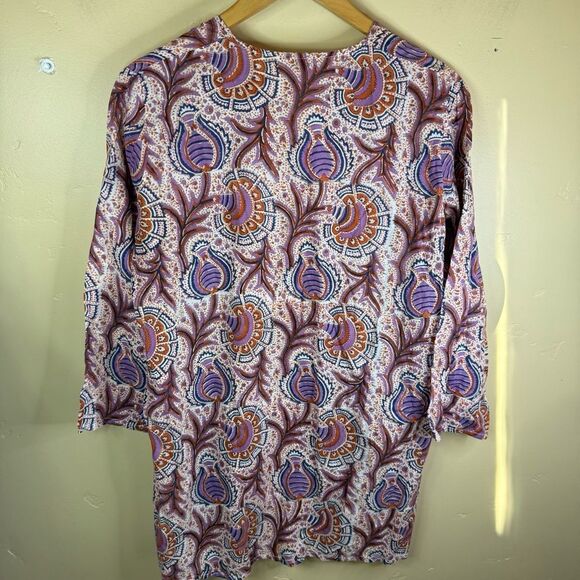 Roberta Roller Rabbit Womens Floral Flowy Size Medium Tunic Blouse Casual Wear - Picture 5 of 5